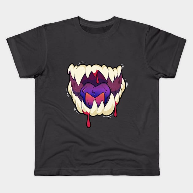 Drippy Chompers Kids T-Shirt by therealfirestarter